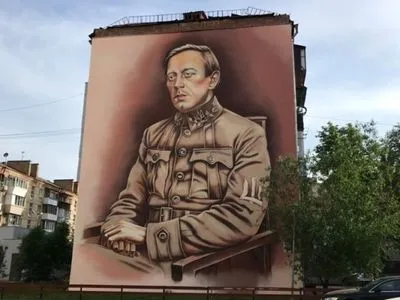 В Киеве появился мурал с изображением Симона Петлюры