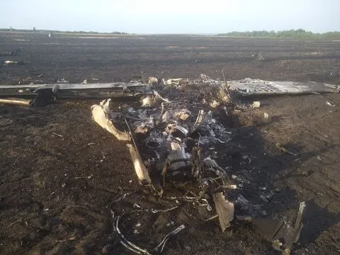 З’явилися фото аварії військового літака на Харківщині