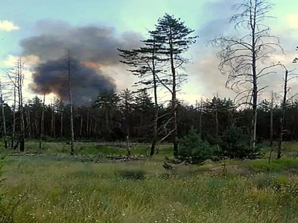 Район лісу, який загорівся поблизу Станиці Луганської, почали гасити