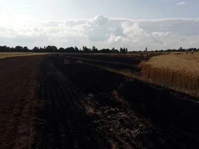 В Хмельницкой области огнем уничтожено 3 га урожая