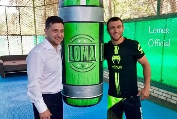 Зеленский посетил тренировочный лагерь боксера Ломаченко