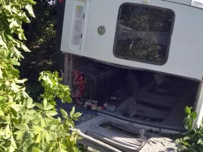 В Хмельницкой области перевернулся микроавтобус, пострадали пять человек