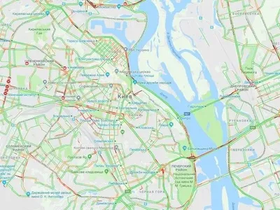 Утренние пробки в Киеве: движение по мостам в направлении центра затруднено