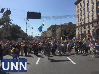 В Киеве в "Марше защитников Украины" приняло участие около 12 тысяч человек - полиция