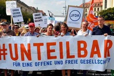 В Германии прошла многотысячная акция против правых популистов