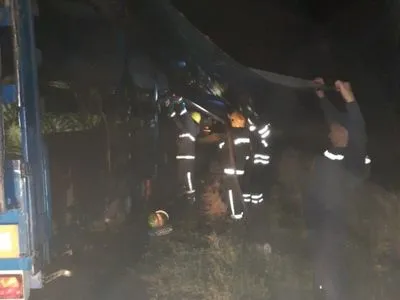 На Херсонщині загорілася вантажівка з кавунами