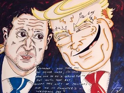 Джим Керрі намалював карикатуру на Зеленського та Трампа