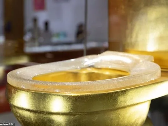 В Китае продают золотой унитаз с сиденьем из 40 тыс. бриллиантов