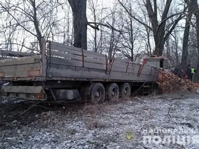 На Хмельниччині вантажівка з цеглою в'їхала в дерево, водій загинув