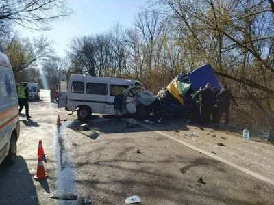 Микроавтобус и грузовик столкнулись возле Кропивницкого: семь человек травмированы