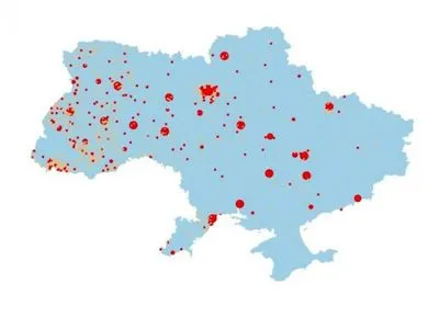 Минцифры создало карту несоблюдение самоизоляции в Украине