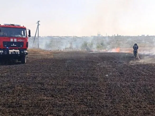 В Херсонской области ликвидировали пожар на пшеничном поле