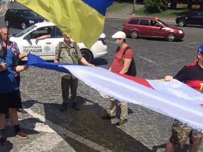 В центре Киева прошла акция солидарности с Беларусью
