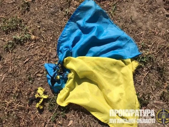 На Луганщині п’яний чоловік публічно спалив державний прапор
