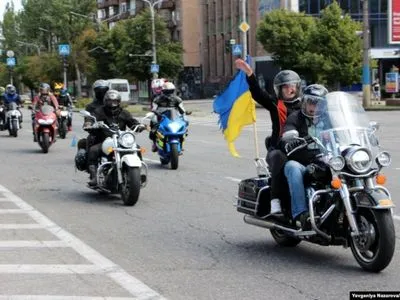 В Запорожье финишировал всеукраинский мотопробег за единство Украины