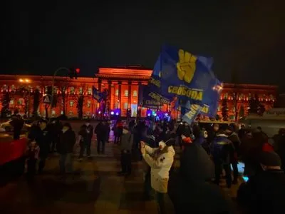В Киеве прошло факельное шествие ко дню рождения Степана Бандеры