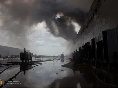 Крупный пожар произошел под Одессой, дым было видно из города