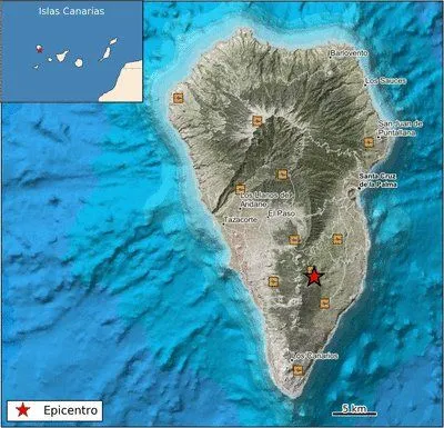 На острове Ла-Пальма произошло сильное землетрясение