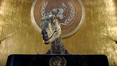 "Не выбирайте вымирание": с трибуны Генассамблеи ООН к человечеству обратился динозавр