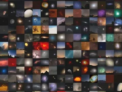 NASA опублікували колаж з одним справжнім та сотнями підроблених знімків космосу
