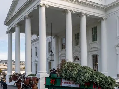 На візку із кіньми: до Білого дому привезли різдвяну ялинку