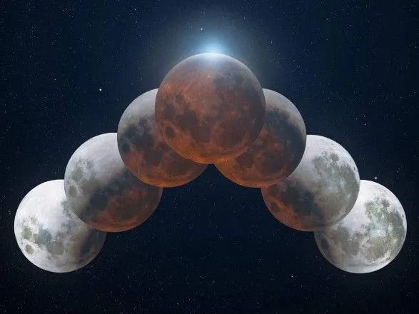 Мужчина из США сфотографировал частичное лунное затмение и поделился впечатляющей фотографией