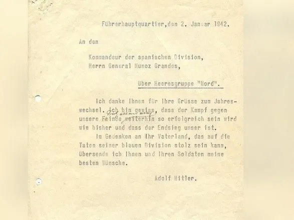 В Испании на аукцион выставили телеграмму Гитлера