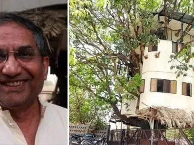 В Индии мужчина построил дом на дереве манго