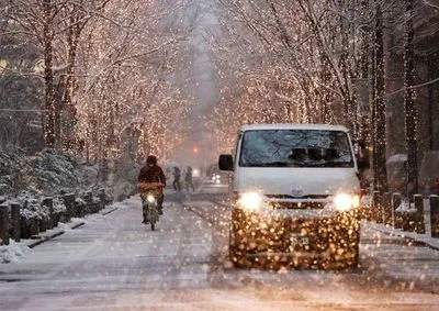 В Токио впервые за 4 года выпал снег, более 50 человек пострадали