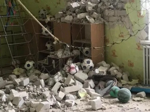 Нацполиция обнародовала видео последствий обстрела детсада в Станице Луганской