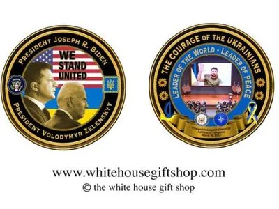 Білий дім презентував пам'ятну монету, яка присвячена Зеленському