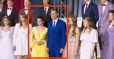 Бунт на кораблі: Колінька Лукашенко на випускний одягнув синій костюм, його супутниця – у жовтому