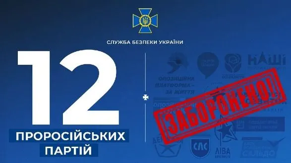 В Украине запретили уже 12 пророссийских партий: полный перечень