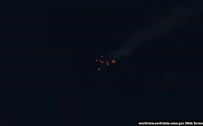 Супутникові знімки зафіксували пожежу на “вишках Бойка”