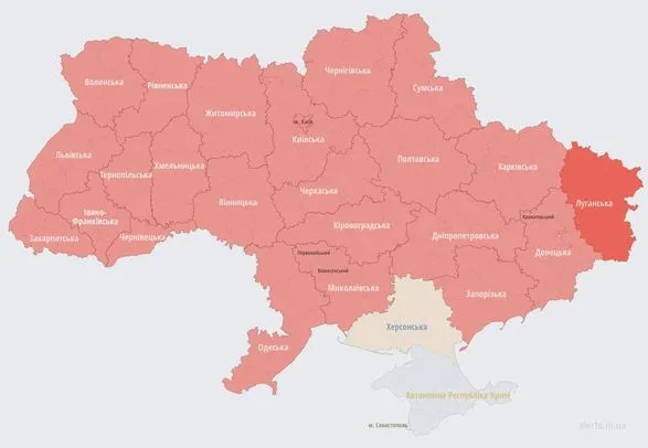 Почти по всей Украине раздается воздушная тревога