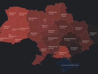 В День Независимости тревогу в украинских регионах объявляли 189 раз