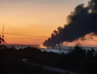 У мережі з'явилося відео моменту вибуху на кримському мосту