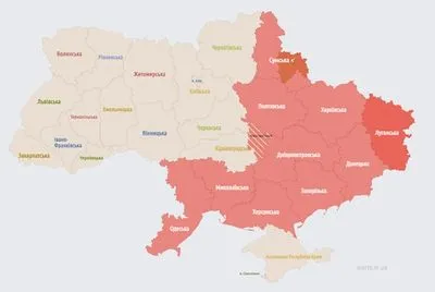 В ряде областей Украины воздушная тревога: сообщают о массовом пуске ракет