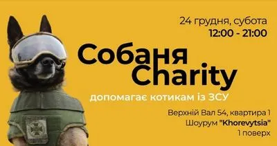 В Киеве состоится рождественская барахолка "Собаня Charity": будут собирать средства на помощь ВСУ"