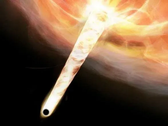 Астрономы обнаружили "убегающую" черную дыру со шлейфом из звезд