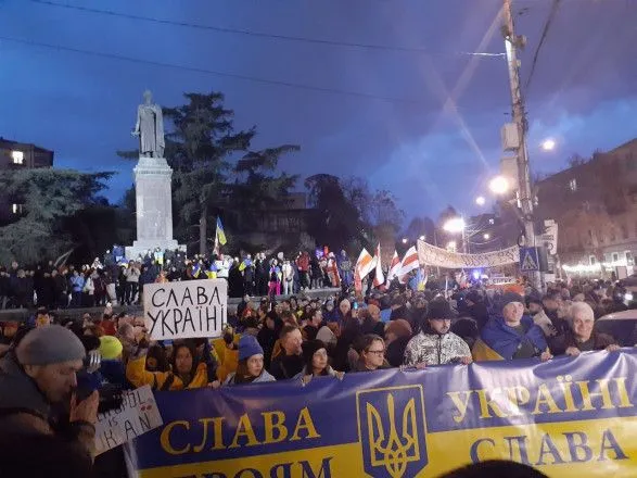 В Грузии прошли масштабные акции солидарности с Украиной
