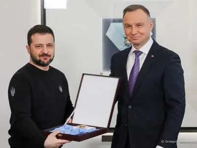 Дуда відзначив Зеленського найвищою нагородою Польщі - орденом Білого Орла