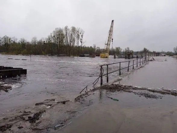 Из-за подтопления проблемы с доездом к поселку в Киевской области