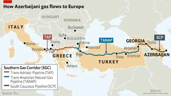 Європейські країни та Азербайджан домовилися про збільшення постачання газу