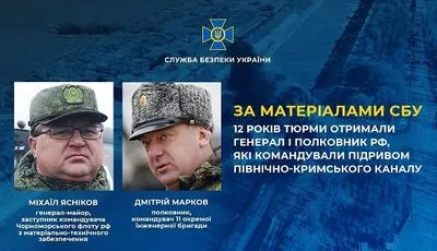 Командували підривом Північно-Кримського каналу: генерала і полковника рф засудили до 12 років за гратами
