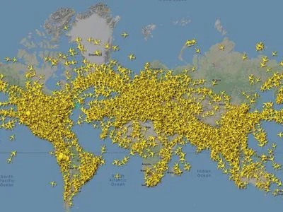 Flightradar24 зафиксировал новый рекорд: 22 000 полетов в один момент