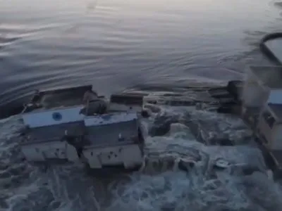 Херсонщина: показали видео из подтопленных после подрыва ГЭС Олешек и Новой Каховки