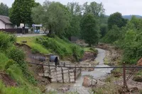 Последствия непогоды на Львовщине: разрушен мост в селе Сходница