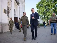 Президент опублікував відео із зустрічі з Анджеєм Дудою в Україні