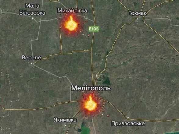 У Мелітополі та Михайлівці пролунали потужні вибухи